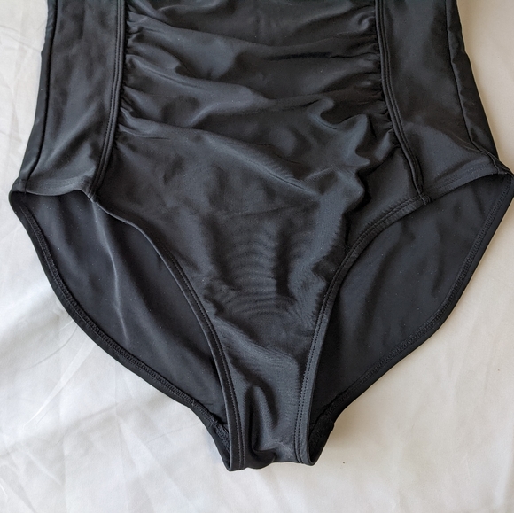 Merona Black One Piece Bathing Suit Medium - Picture 3 of 8